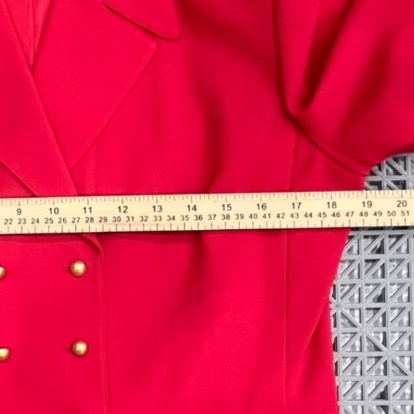 Vintage Y2K Le Suit Women's Blazer Skirt Set Size 8 Red Career Business Office - Picture 11 of 15